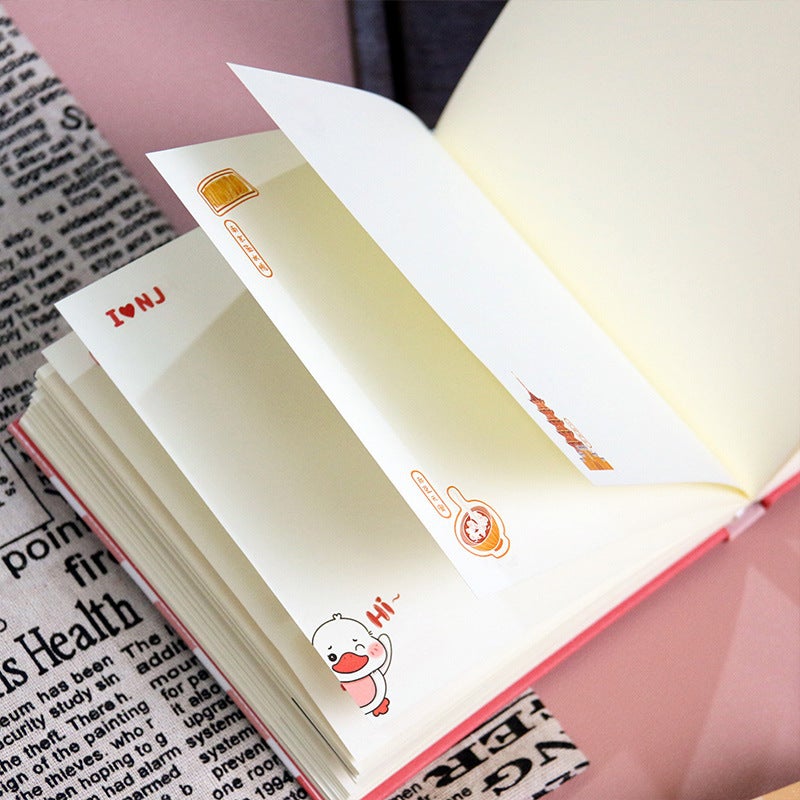 Dream Fish Momo Small World Square Book Creative Duck High Color Value Notebook Color Page Hand Account Travel Stamped Book - Image 5